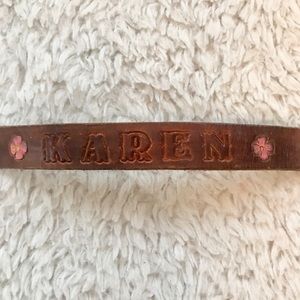 Leather “KAREN” Snap Bracelet -Medium Brown